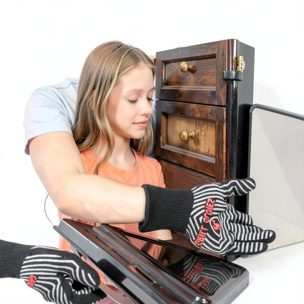 QUWIN BBQ Gloves Heat Resistant Oven Safety Mitts Mens-2