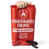 Prepared Hero Fire Blanket Fiberglass Emergency Safety Red-2