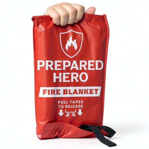 Prepared Hero Fire Blanket Fiberglass Emergency Safety Red-2
