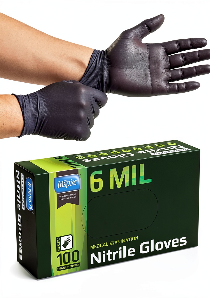 'Inspire Nitrile Gloves in use during medical examination'