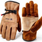 WZQH Leather Gloves Heavy Duty Work Welding Heat Resistant-0