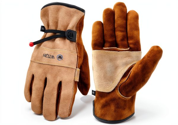 WZQH Leather Gloves Heavy Duty Work Welding Heat Resistant-0