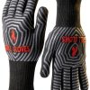 QUWIN BBQ Gloves Heat Resistant Oven Safety Mitts Mens-0