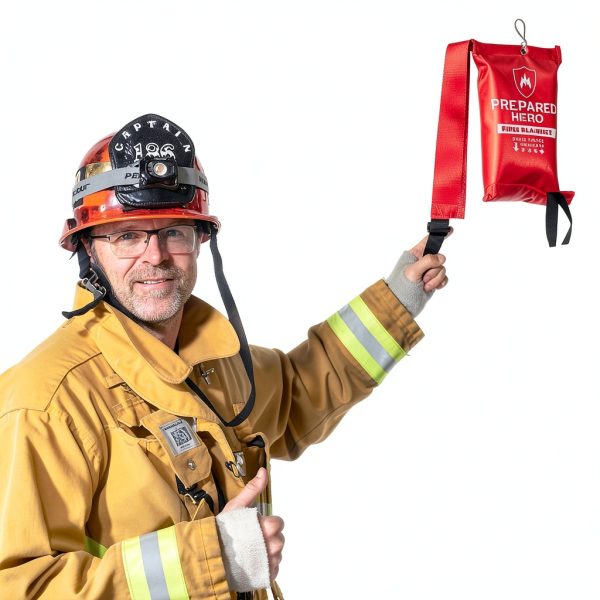 Prepared Hero Fire Blanket Fiberglass Emergency Safety Red-1