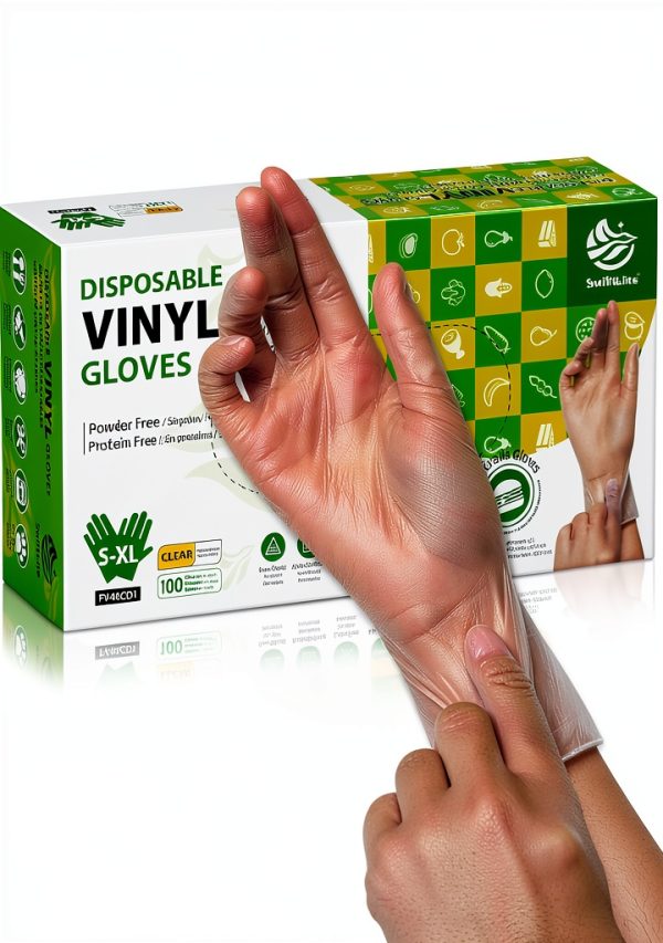 SWIFTLITE Latex Free Disposable Gloves Food Grade PVC-0