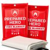 Prepared Hero Fire Blanket Fiberglass Emergency Safety Red-0