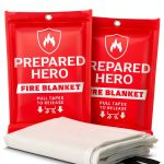 Prepared Hero Fire Blanket Fiberglass Emergency Safety Red-0