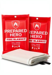 Prepared Hero Fire Blanket Fiberglass Emergency Safety Red-0