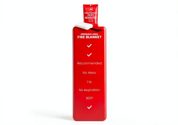Prepared Hero Fire Blanket Fiberglass Emergency Safety Red-3