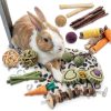 Rabbit Chew Toy Set YIXUND Natural Hay Bamboo Apple Wood Mix-3