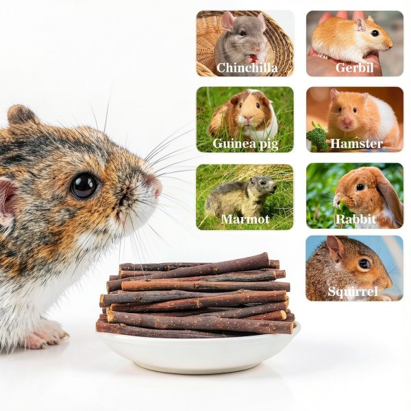 CB-applestick Natural Apple Wood Chew Sticks for Small Rodents 250g-5