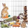 Rabbit Chew Toy Set YIXUND Natural Hay Bamboo Apple Wood Mix-1