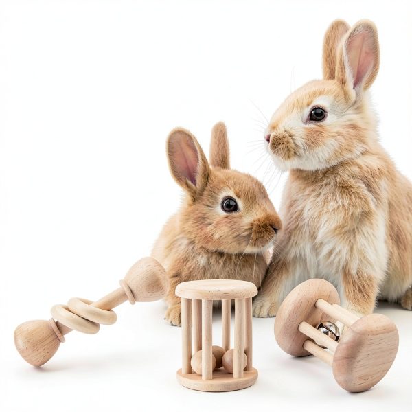 Wooden Rabbit Chew Toy AOWPFVV Small Animal Safe Polished Multi‑Size-2