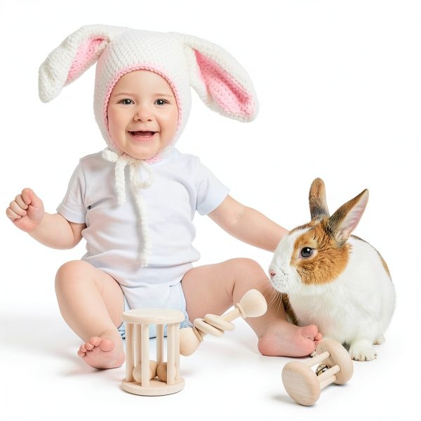 Wooden Rabbit Chew Toy AOWPFVV Small Animal Safe Polished Multi‑Size-6