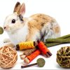 Rabbit Chew Toy Set YIXUND Natural Hay Bamboo Apple Wood Mix-5