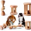 Wooden Rabbit Chew Toy AOWPFVV Small Animal Safe Polished Multi‑Size-0