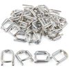 200 Pack Galvanized Cord Strapping Buckles 3/4", Metal Wire Buckles with Galvanized Coating for Woven Cord Strapping, Reusable Strap Buckle, Silver-0