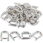 200 Pack Galvanized Cord Strapping Buckles 3/4", Metal Wire Buckles with Galvanized Coating for Woven Cord Strapping, Reusable Strap Buckle, Silver-0