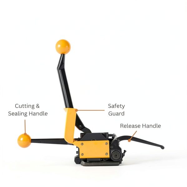Steel Strapping Tool A333 Heavy Duty Sealless Combination Banding Tool, Manual 3-in-1 Tensioner Crimper Cutter with Alloy Cutter for 1/2"–3/4" Steel Straps, US-Based Support-6