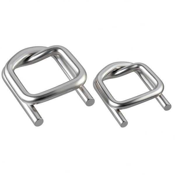 200 Pack Galvanized Cord Strapping Buckles 3/4", Metal Wire Buckles with Galvanized Coating for Woven Cord Strapping, Reusable Strap Buckle, Silver-1