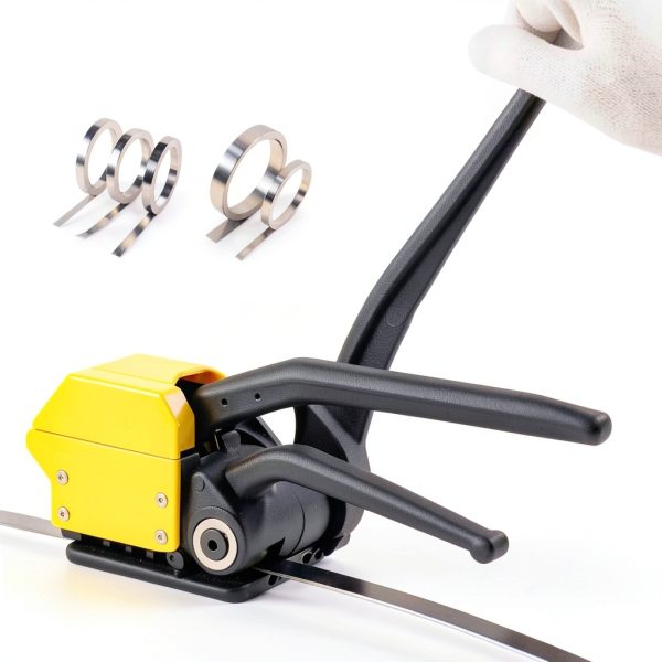 Steel Strapping Tool A333 Heavy Duty Sealless Combination Banding Tool, Manual 3-in-1 Tensioner Crimper Cutter with Alloy Cutter for 1/2"–3/4" Steel Straps, US-Based Support-3