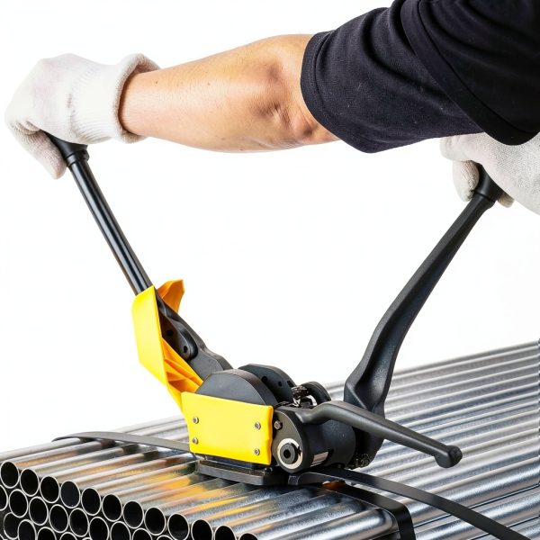 Steel Strapping Tool A333 Heavy Duty Sealless Combination Banding Tool, Manual 3-in-1 Tensioner Crimper Cutter with Alloy Cutter for 1/2"–3/4" Steel Straps, US-Based Support-2