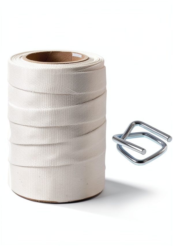 3/4" Woven Cord Strapping Roll QWORK 250ft Polyethylene with 50-1