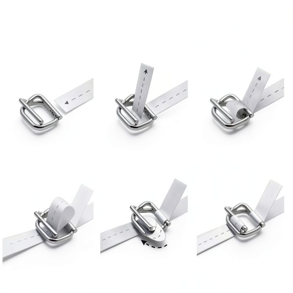 200 Pack Galvanized Cord Strapping Buckles 3/4", Metal Wire Buckles with Galvanized Coating for Woven Cord Strapping, Reusable Strap Buckle, Silver-4