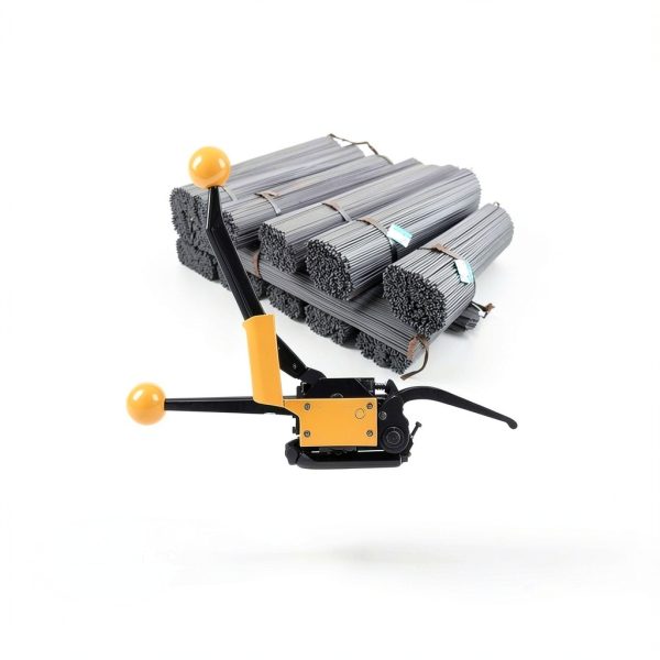 Steel Strapping Tool A333 Stainless Manual Belt Packaging Banding Machine Metal Free Buckle Packing for Width 1/2" 5/8" 3/4" Sealless Combination Tools-3
