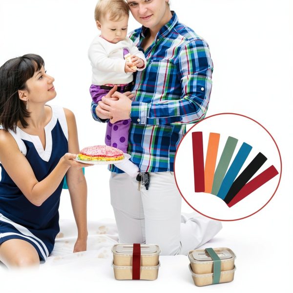 Thinp 6 Pcs Bento Box Elastic Belt Multicolored Replacement Straps-6