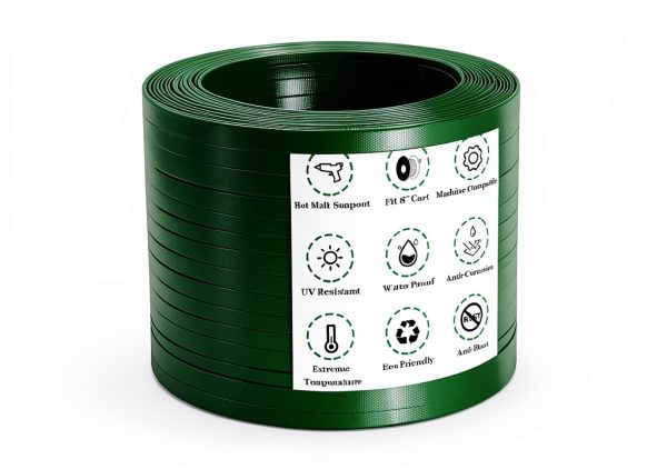 Packaging Strapping, Pallet Strapping, Banding Strapping Coil (5/8" x 1500 ft x 0.035" PET Polyester Strapping and 100 Buckles) - Heavy-Duty Certified 1200 lbs Break Plastic Strap-3