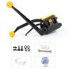 Steel Strapping Tool A333 Stainless Manual Belt Packaging Banding Machine Metal Free Buckle Packing for Width 1/2" 5/8" 3/4" Sealless Combination Tools-6