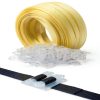 Box Packing Strapping Tool, Polypropylene Pallet/Box Strapping kit: 330' x 1/2'' Strapping and 100 pcs Plastic Buckles,Manual Packing-6