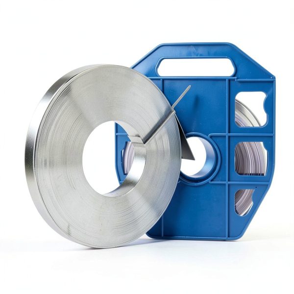 304 Stainless Steel Strapping Band Strap 3/4 Inch for Strapping 0.03" Thick, 100ft Roll in Plastic Case with Handle-6