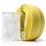 Box Packing Strapping Tool, Polypropylene Pallet/Box Strapping kit: 330' x 1/2'' Strapping and 100 pcs Plastic Buckles,Manual Packing-0