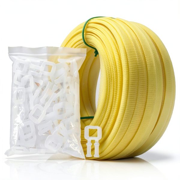 Box Packing Strapping Tool, Polypropylene Pallet/Box Strapping kit: 330' x 1/2'' Strapping and 100 pcs Plastic Buckles,Manual Packing-0