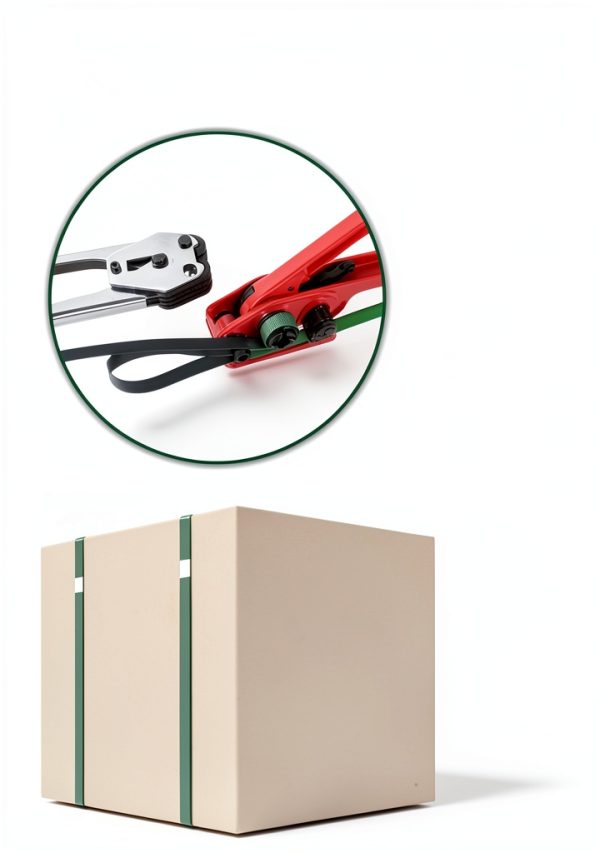 Packaging Strapping, Pallet Strapping, Banding Strapping Coil (5/8" x 1500 ft x 0.035" PET Polyester Strapping and 100 Buckles) - Heavy-Duty Certified 1200 lbs Break Plastic Strap-5