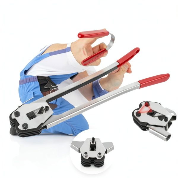 Steel Banding Tool 2-in-1 Crimper & Sealer with 20" Handle Encreese-2
